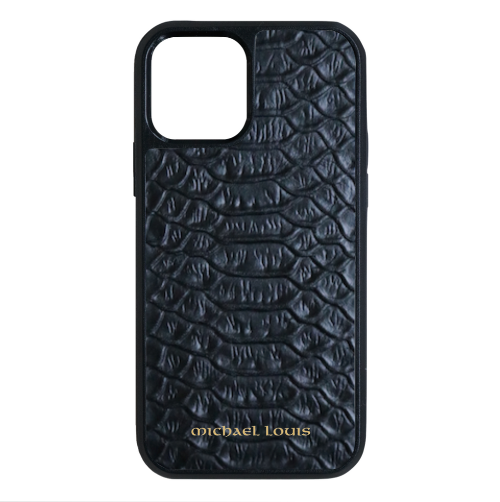 Finger Strap Case for iPhone 14 Pro Max in Genuine Python