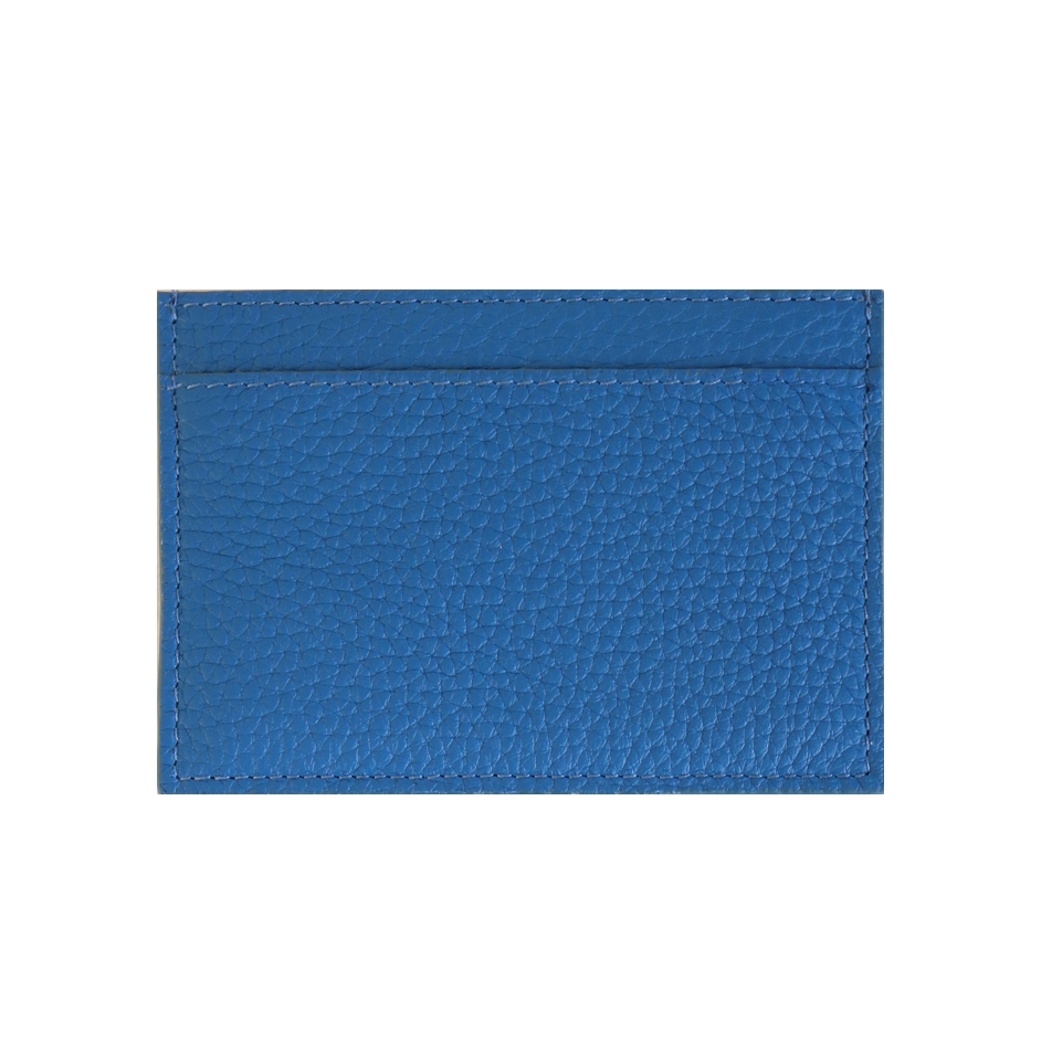 Blue Pebbled Leather Classic Card Holder - Classic Card Holders – Michael  Louis Inc