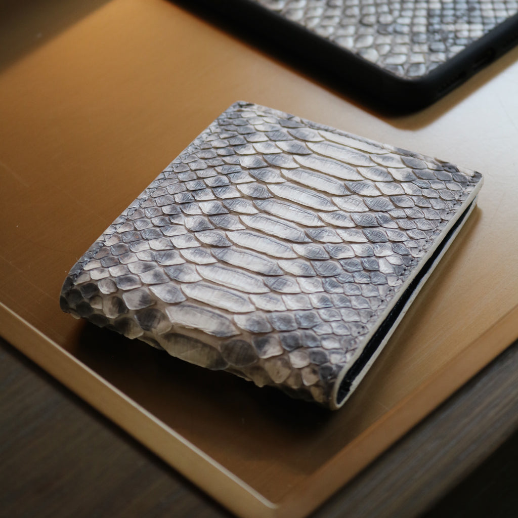 Genuine Python Snake Skin Leather Men's Bifold Wallet