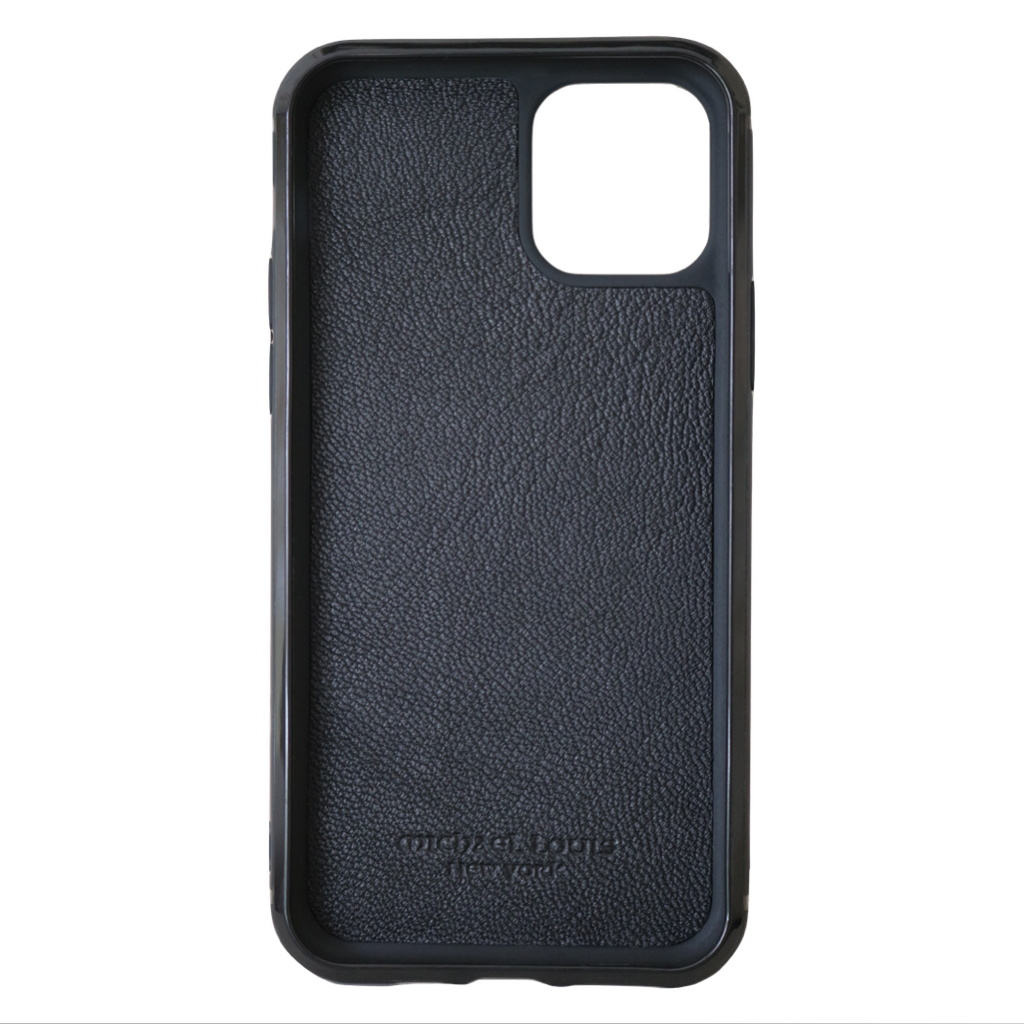 The Manhattan Black | Genuine Pebbled Leather iPhone Case Crossbody iPhone 12 Mini