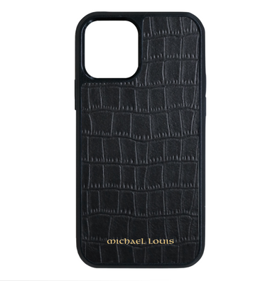 Black Croc iPhone 15 Pro Case