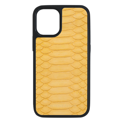 Genuine Yellow Python iPhone 15 Pro Case