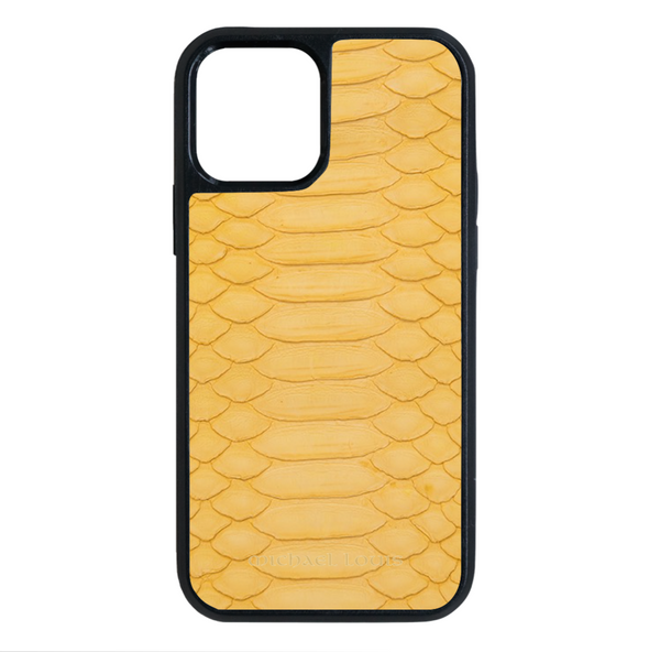 Genuine Yellow Python iPhone 15 Pro Max Case