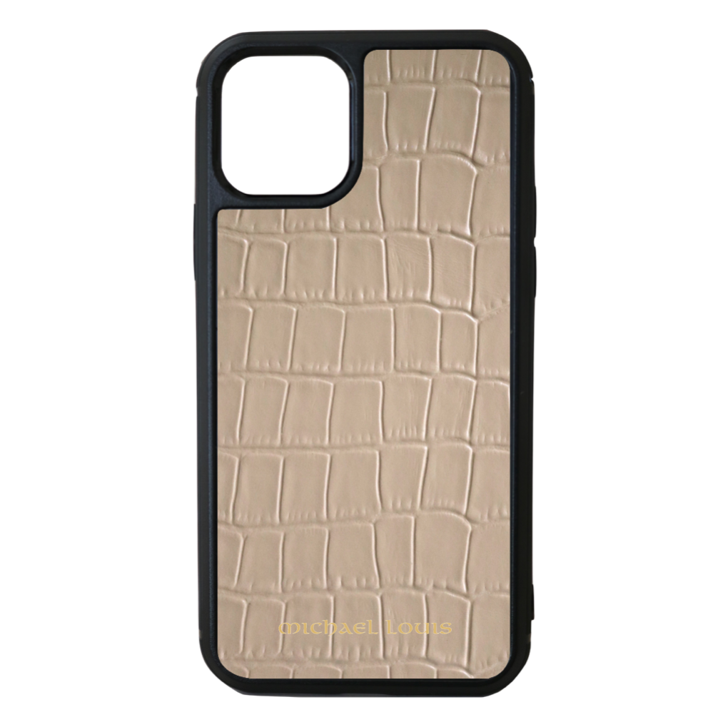 Beige Croc Embossed iPhone 11 Pro Case Michael Louis – Michael