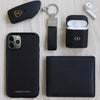 Black Pebbled Leather iPhone 14 Pro Case
