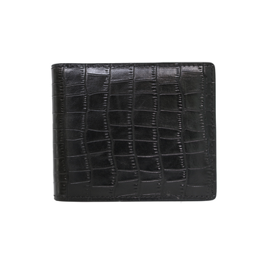 Black Croc Classic Bifold Wallet