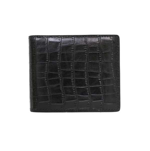 Black Croc Embossed Bifold Wallet - Bifold Wallets - Michael Louis Black Croc Embossed Bifold Wallet - Bifold Wallets - Michael Louis