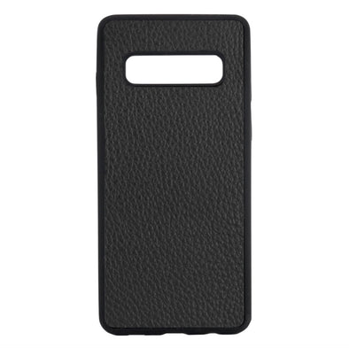Black Pebbled Leather Galaxy S10 Case