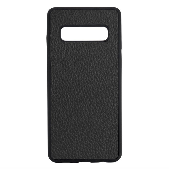 Black Pebbled Leather Galaxy S10 Case
