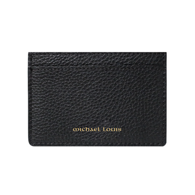 Black Pebbled Leather Classic Card Holder