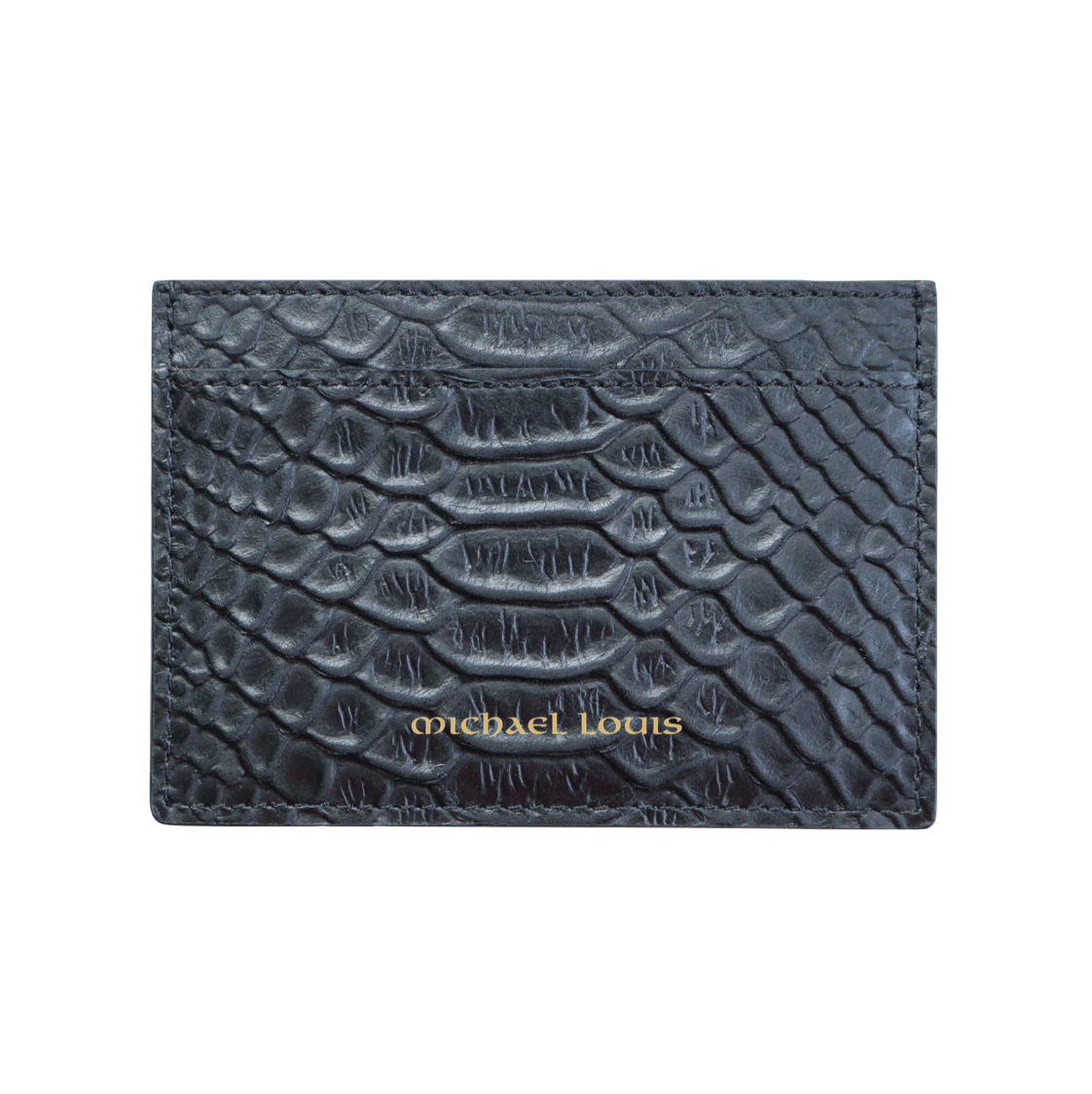名作 Black Python Classic Card Holder - Leather Card Holder 小物