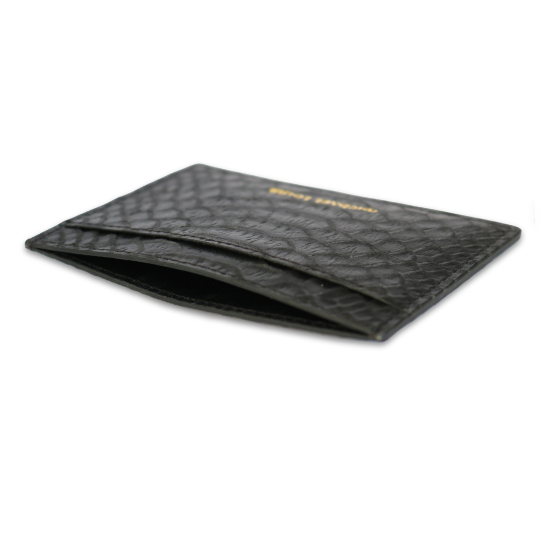 Python leather wallet in grey with coin purse