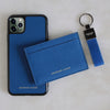 Blue Pebbled Leather Classic Card Holder