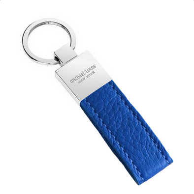 Blue Pebbled Leather Classic Key Holder
