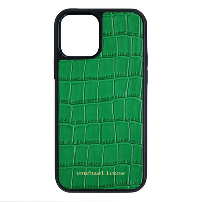 Black Croc Leather Personalised iPhone Case iPhone 14 Case 