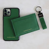 Green Pebbled Leather Classic Card Holder