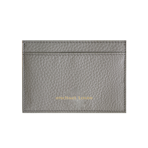 Grey Pebbled Leather Classic Card Holder