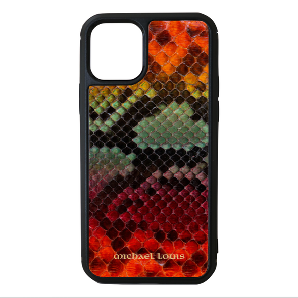Limited Edition Genuine Multicolor "1" Python Snakeskin iPhone 11 Case