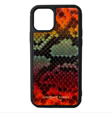 Limited Edition Genuine Multicolor "1" Python Snakeskin iPhone 12 / 12 Pro Case