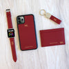 Red Pebbled Leather Classic Card Holder