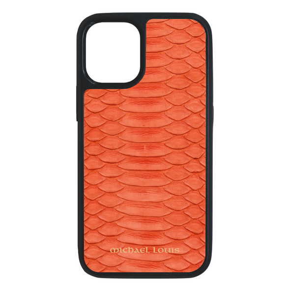 Genuine Orange Python iPhone 13 Mini Case