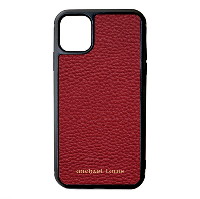Red Pebbled Leather iPhone 11 Case