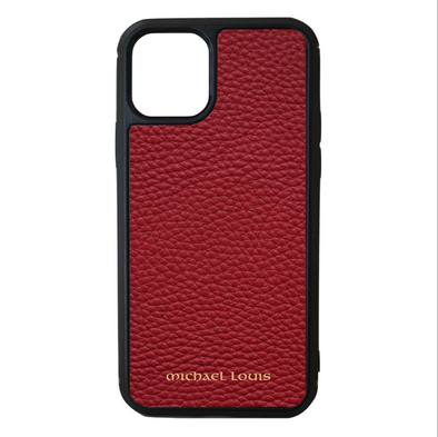 Red Pebbled Leather iPhone 11 Pro Case