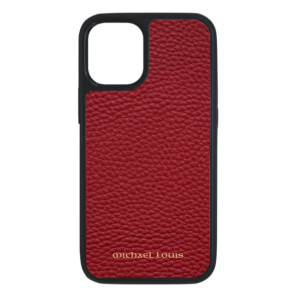 Red Pebbled Leather iPhone 12 Mini Case