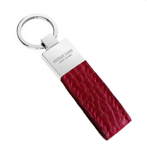 Red Pebbled Leather Classic Key Holder - Michael Louis