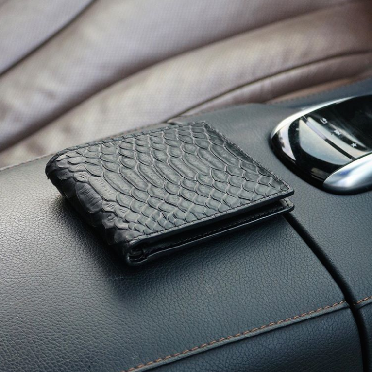 Black Python Bifold Wallet - Bifold Wallets - Michael Louis – Michael ...