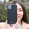 Black Pebbled Leather iPhone 11 Case