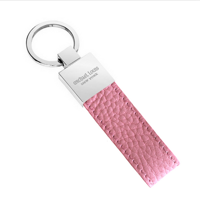 Pink Pebbled Leather Classic Key Holder