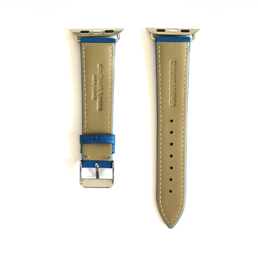 Blue Pebbled Leather Apple Watch Strap 38/40mm - Michael Louis – Michael  Louis Inc