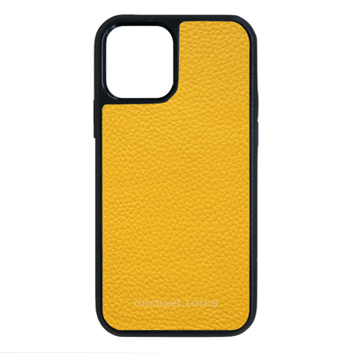 Yellow Pebbled Leather iPhone 12 Pro Max Case